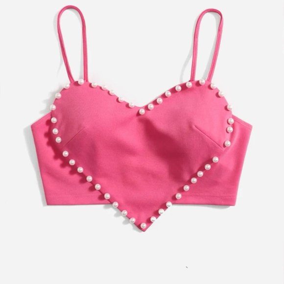 正規品 新品 andmary Heart point tops pink ANDMARY】Heart point tops